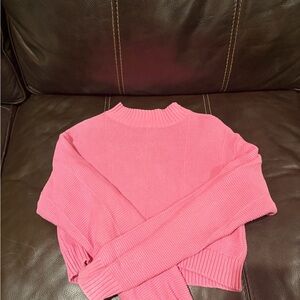 La Hearts Vibrant Pink Turtleneck Sweater